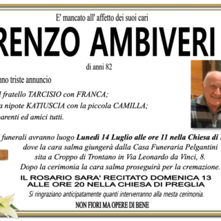 Renzo Ambiveri di anni 82