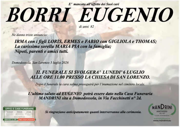 Borri Eugenio di anni 82