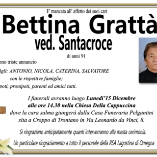 Bettina Grattà ved. Santacroce di anni 91