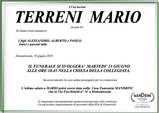 Terreni Mario di anni 84
