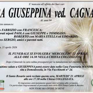 Sora Giuseppina ved. Cagnacci di anni 94