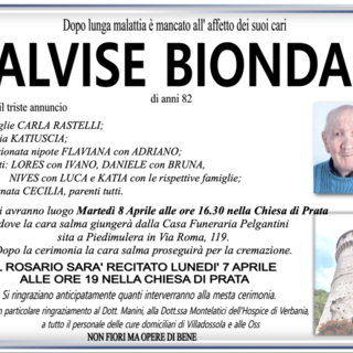 Alvise Bionda di anni 82