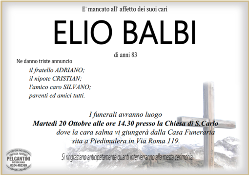 Elio Balbi di anni 83