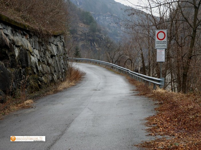 La strada, mai completata, che da Iselle sale a Trasquera