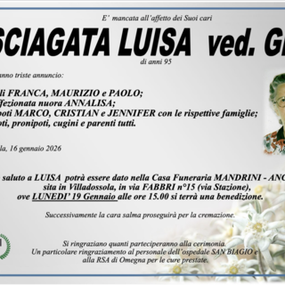 Sciagata Luisa ved. Geni di anni 95