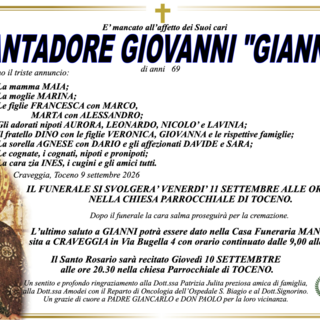 Cantadore Giovanni "Gianni" di anni 69