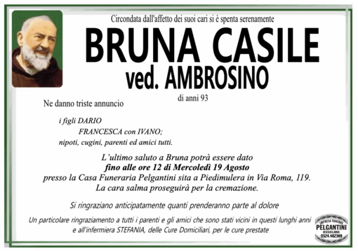 Bruna Casile ved. Ambrosino di anni 93 Bruna Casile ved. Ambrosino di anni 93