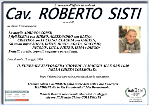 Cav. Roberto Sisti di anni 85