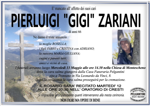 Pierluigi "Gigi" Zariani di anni 66