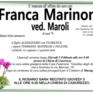 Franca Marinoni ved. Maroli di anni 79