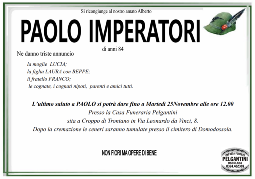 Paolo Imperatori di anni 84