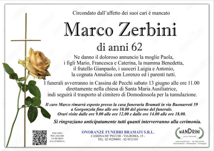Marco Zerbini di anni 62