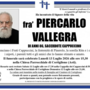 frà Piercarlo Vallegra di anni 86, Frate Cappuccino