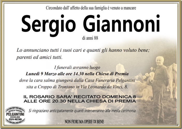 Sergio Giannoni di anni 88