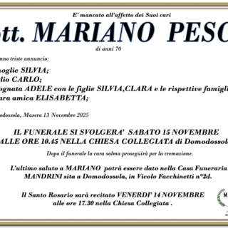 Dott. Mariano Pescia di anni 70