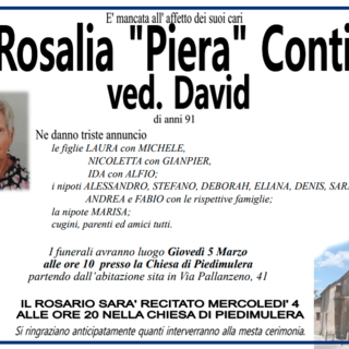 Rosalia "Piera" Conti ved. David di anni 91