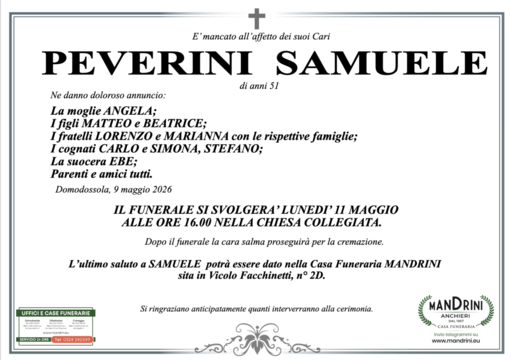 Peverini Samuele di anni 51
