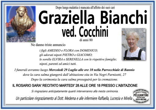 Graziella Bianchi ved. Cocchini di anni 80 Graziella Bianchi ved. Cocchini di anni 80