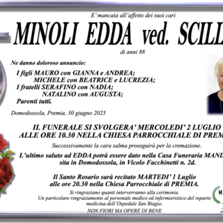 Minola Edda ved. Scilligo di anni 88