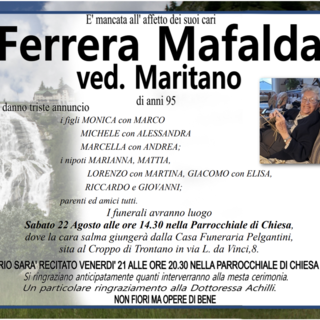 Ferrera Mafalda ved. Maritano di anni 95