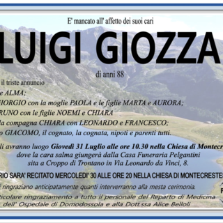 Luigi Giozza di anni 88