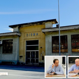 Gli ex uffici della Sisma, nei riquadri Maurizio Romeggio e Mauro Ferrari