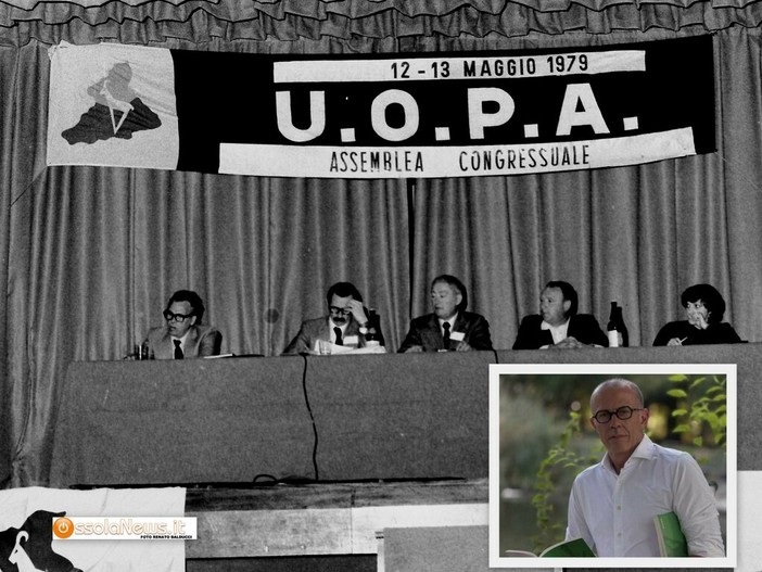 Dal nostro archivio una foto dell'assemblea congressuale dell'Uopa nel 1979 e nel riquadro Massimiliano Romeo