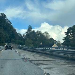 Il viadotto di Gagnone interessato dai lavori di questi giorni