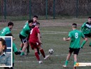 Foto: una partita del Vogogna, nel riquadro Fabrizio Francina