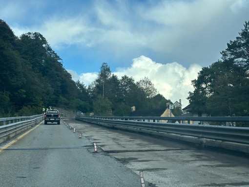 Il viadotto di Gagnone interessato dai lavori di questi giorni