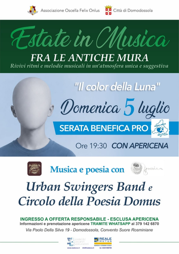 "Estate in Musica fra le antiche mura": una serata di beneficenza e poesia al Convento Suore Rosminiane