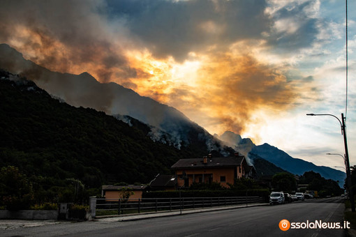 Incendio a Premosello: resta chiusa ai non residenti la strada per Colloro