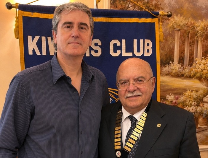 Michele Scaciga e il presidente del Kiwanis Federico Spinozzi