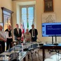 Da sinistra don Vincenzo Barone, Franco Falciola, Marco Guatta, Giulia Margaroli, Lucio Pizzi