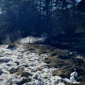 Incendio di sterpaglie a Druogno, intervento dei Vigili del fuoco