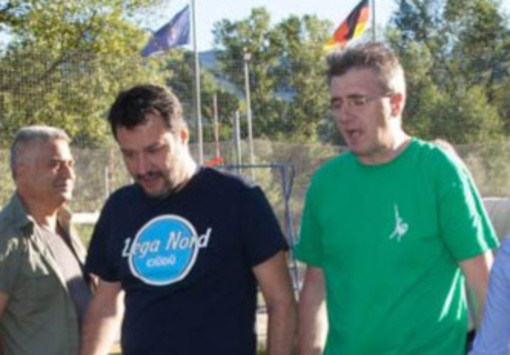 Montani col segretario della Lega, Salvini Montani col segretario della Lega, Salvini