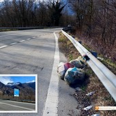 Rifiuti abbandonati sulla statale 33 tra Domodossola e Villadossola Rifiuti abbandonati sulla statale 33 tra Domodossola e Villadossola