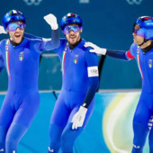 Oro Italia nell’inseguimento a squadre di Pattinaggio velocità Oro Italia nell’inseguimento a squadre di Pattinaggio velocità