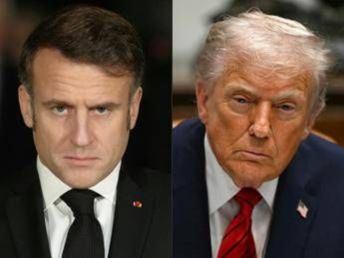 Trump, nuova stoccata a Macron: "Con gli occhiali da sole cerca di fare il duro" Trump, nuova stoccata a Macron: "Con gli occhiali da sole cerca di fare il duro"