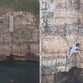Paura a Polignano a Mare, turista resta bloccata sulla scogliera di Lama Monachile: voleva fare una foto Paura a Polignano a Mare, turista resta bloccata sulla scogliera di Lama Monachile: voleva fare una foto