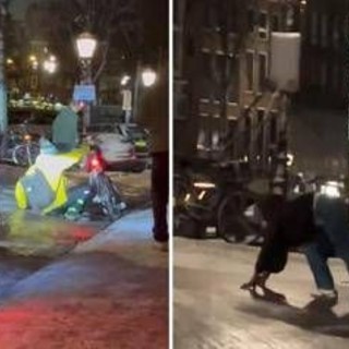 Amsterdam congelata: si scivola tra strade ghiacciate e scene surreali Amsterdam congelata: si scivola tra strade ghiacciate e scene surreali