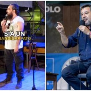 Il comico e la gag su Salvini che fa discutere: "Penso sia handicappato"