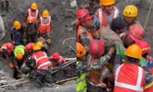 Miracolo in Nepal, estratti vivi due operai rimasti intrappolati in una galleria 9 giorni dopo l'alluvione
