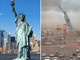 Il vento abbatte la Statua della Libertà (ma non quella di New York): il video