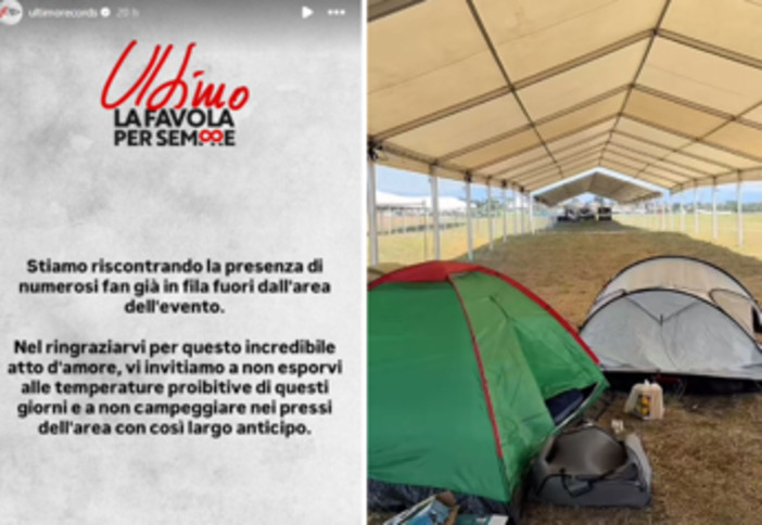 Ultimo, fan già in fila (in tenda) per il concerto del 4 luglio a Tor Vergata