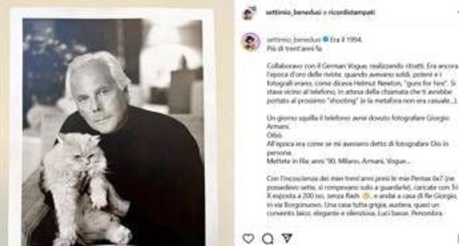 Armani, Benedusi: &quot;Era come fotografare Dio, con lui finisce un mondo&quot;
