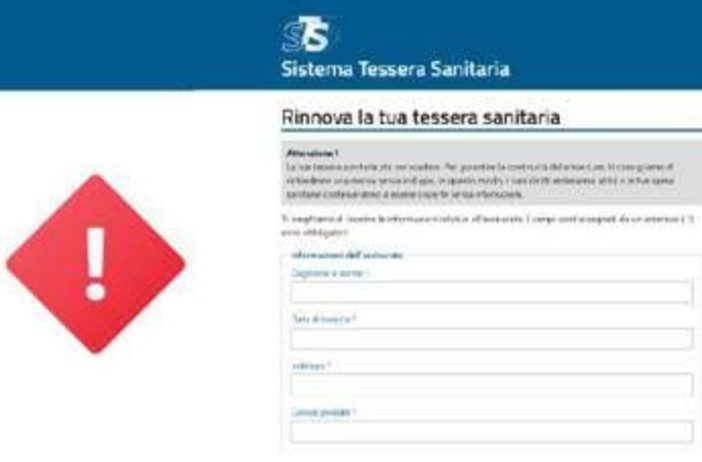 Tessera sanitaria, occhio alla truffa: false email sul rinnovo, l'allarme del ministero