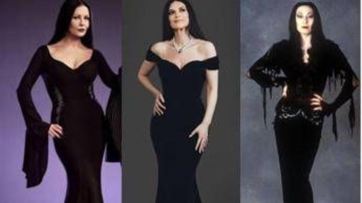 Sanremo, Laura Pausini 'dark edition': scende le scale e il web vede Morticia Addams Sanremo, Laura Pausini 'dark edition': scende le scale e il web vede Morticia Addams